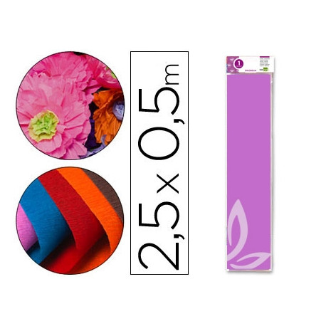 PAPEL CRESPON LIDERPAPEL 50 CM X 2.5M 34G/M2 LILA PAPEL CRESPON LIDERPAPEL 50 CM X 2.5M 34G/M2 LILA