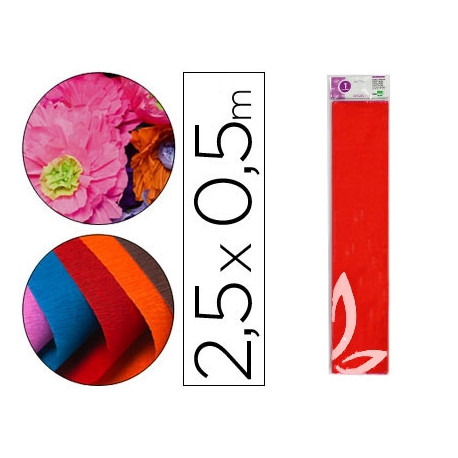 PAPEL CRESPON LIDERPAPEL 50 CM X 2.5M 34G/M2 ROJO PAPEL CRESPON LIDERPAPEL 50 CM X 2.5M 34G/M2 ROJO