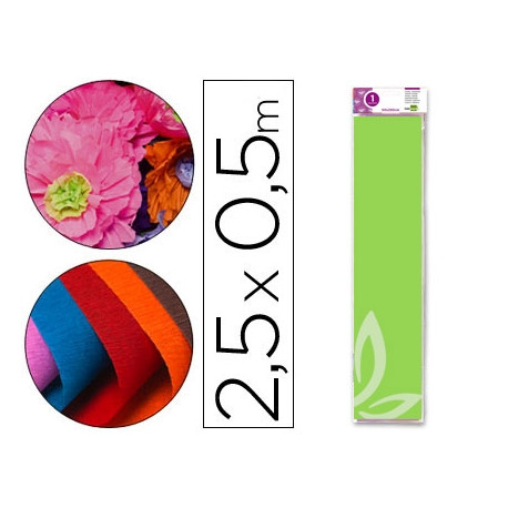 PAPEL CRESPON LIDERPAPEL 50 CM X 2.5M 34G/M2 VERDE CLARO PAPEL CRESPON LIDERPAPEL 50 CM X 2.5M 34G/M2 VERDE CLARO