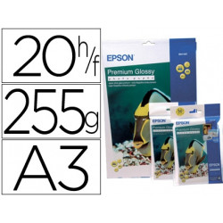 PAPEL EPSON PREMIUM GLOSSY PHO TO PAPER A3 (20HOJAS) 255GR. 255 GR.