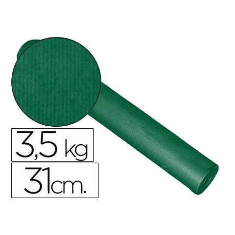 PAPEL DE REGALO KRAFT LISO KFC BOBINA 31 CM 3,5 KG COLOR VERDE