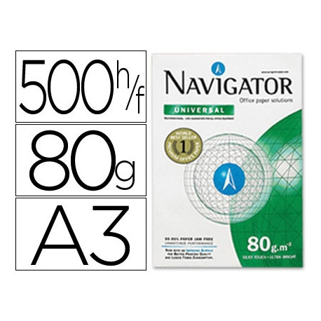 PAPEL FOTOCOPIADORA NAVIGATOR DIN A3 80 GRAMOS PAPEL MULTIUSO INK-JET Y LASERPAQUETE DE 500 HOJAS