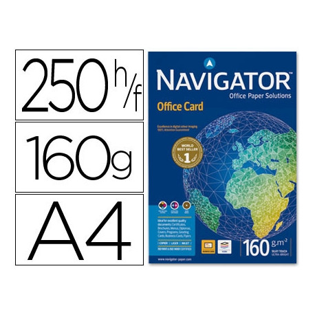 PAPEL FOTOCOPIADORA NAVIGATOR DIN A4 160 GRAMOS PAPEL MULTIUSO INK-JET Y LASER PAQUETE DE 250 HOJAS