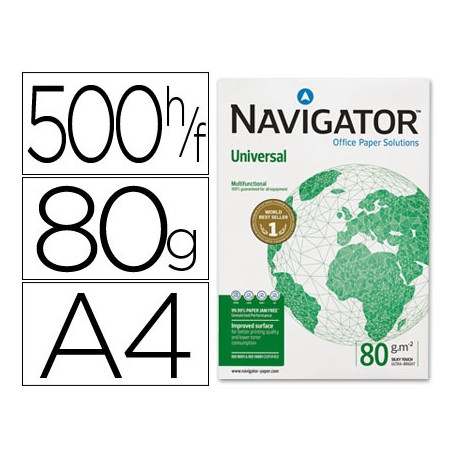 PAPEL FOTOCOPIADORA NAVIGATOR DIN A4 80 GRAMOS PAQUETE DE 500 HOJAS