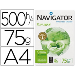 PAPEL FOTOCOPIADORA NAVIGATOR ECO LOGICAL DIN A4 75 GRAMOS PAQUETE DE 500 HOJAS