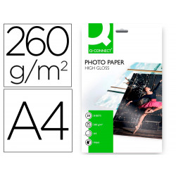 PAPEL Q-CONNECT FOTO GLOSSY KF02163 DIN A4 ALTA CALIDAD DIGITAL PHOTO -PARA INK-JET BOLSA DE 20 HOJA