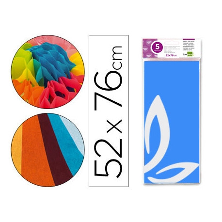 PAPEL SEDA LIDERPAPEL 52X76CM 18G/M2 BOLSA DE 5 HOJAS CELESTE PAPEL SEDA LIDERPAPEL 52X76CM 18G/M2 BOLSA DE 5 HOJAS CELESTE