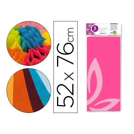 PAPEL SEDA LIDERPAPEL 52X76CM 18G/M2 BOLSA DE 5 HOJAS ROSA PAPEL SEDA LIDERPAPEL 52X76CM 18G/M2 BOLSA DE 5 HOJAS ROSA