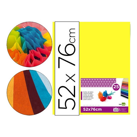 PAPEL SEDA LIDERPAPEL AMARILLO 52X76 CM 18 GR PAPEL SEDA LIDERPAPEL AMARILLO 52X76 CM 18 GR