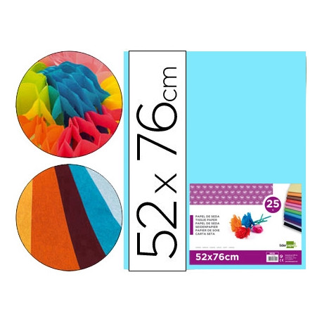 PAPEL SEDA LIDERPAPEL CELESTE 52X76 CM 18 GR PAPEL SEDA LIDERPAPEL CELESTE 52X76 CM 18 GR