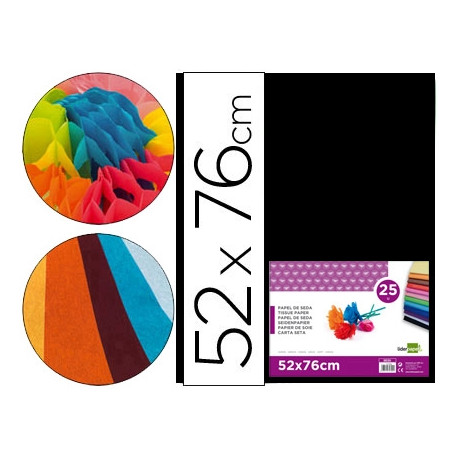 PAPEL SEDA LIDERPAPEL NEGRO 52X76 CM 18 GR PAPEL SEDA LIDERPAPEL NEGRO 52X76 CM 18 GR