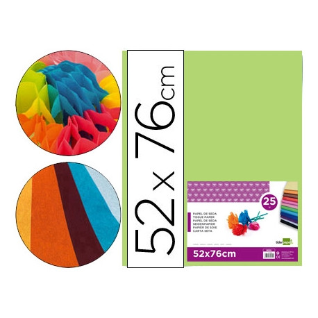 PAPEL SEDA LIDERPAPEL VERDE MEDIO 52X76 CM 18 GR - PAPEL SEDA LIDERPAPEL VERDE MEDIO 52X76 CM 18 GR -