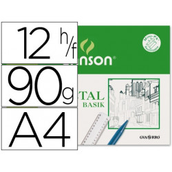 PAPEL VEGETAL GUARRO DIN A4 90-95 GR -MINIPACK DE 12 HOJAS