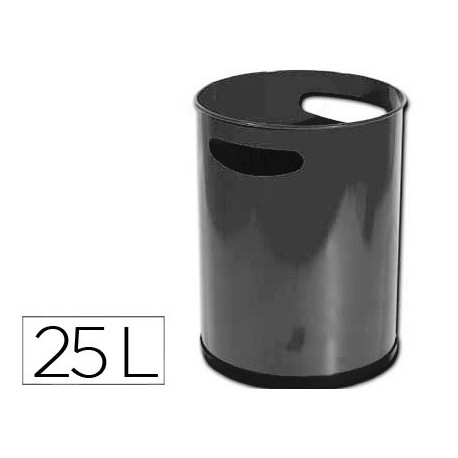PAPELERA METALICA CON ASAS 111 NEGRA 30X25 CM PAPELERA METALICA CON ASAS 111 NEGRA 30X25 CM