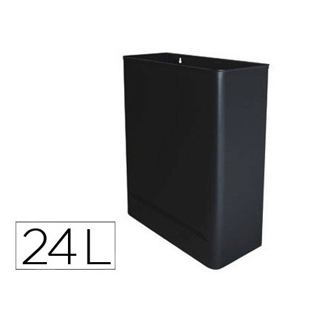 PAPELERA METALICA DE PARED 24L. 460X350X150 MM NEGRO