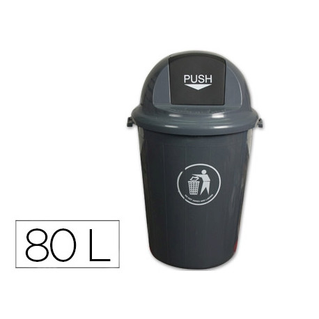 PAPELERA CONTENEDOR Q-CONNECT PLASTICO CON TAPADERA 80L COLOR GRIS 450X760 MM PAPELERA CONTENEDOR Q-CONNECT PLASTICO CON TAPADERA 80L COLOR GRIS 450X760 MM