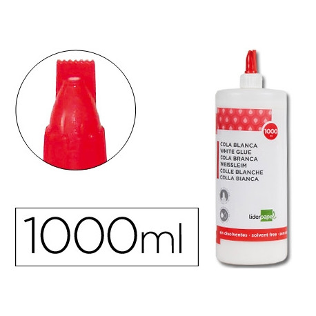 PEGAMENTO COLA BLANCA LAVABLE LIDERPAPEL 1000 ML