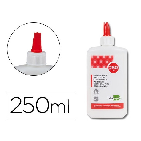 PEGAMENTO COLA BLANCA LAVABLE LIDERPAPEL 250 ML PEGAMENTO COLA BLANCA LAVABLE LIDERPAPEL 250 ML
