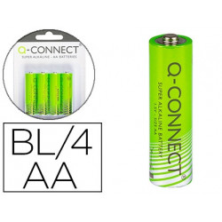 PILA Q-CONNECT ALCALINA AA BLISTER CON 4 UNIDADES