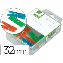 PINZA FANTASIA Q-CONNECT -32 MM -CAJA DE 10 UNIDADES -COLORES SURTIDOS