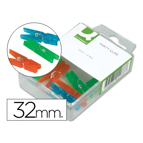PINZA FANTASIA Q-CONNECT -32 MM -CAJA DE 10 UNIDADES -COLORES SURTIDOS PINZA FANTASIA Q-CONNECT -32 MM -CAJA DE 10 UNIDADES -COLORES SURTIDOS