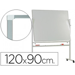 PIZARRA BLANCA Q-CONNECT DOBLE CARA MELAMINA MARCO DE ALUMINIO 120X90 CM GIRATORIA