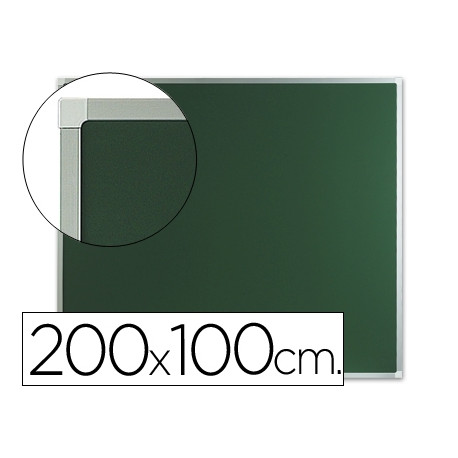 PIZARRA VERDE MURAL Q-CONNECT 200X100 CM SIN REPISA CON MARCO DE ALUMINIO PIZARRA VERDE MURAL Q-CONNECT 200X100 CM SIN REPISA CON MARCO DE ALUMINIO