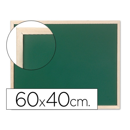 PIZARRA VERDE Q-CONNECT MARCO DE MADERA 60X40 CM SIN REPISA