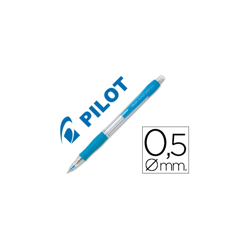 PORTAMINAS PILOT SUPER GRIP CELESTE 0,5 MM SUJECION DE CAUCHO