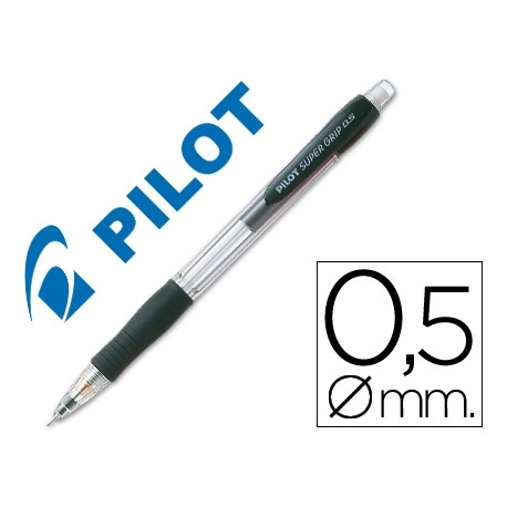 PORTAMINAS PILOT SUPER GRIP NEGRO 0,5 MM SUJECION DE CAUCHO PORTAMINAS PILOT SUPER GRIP NEGRO 0,5 MM SUJECION DE CAUCHO