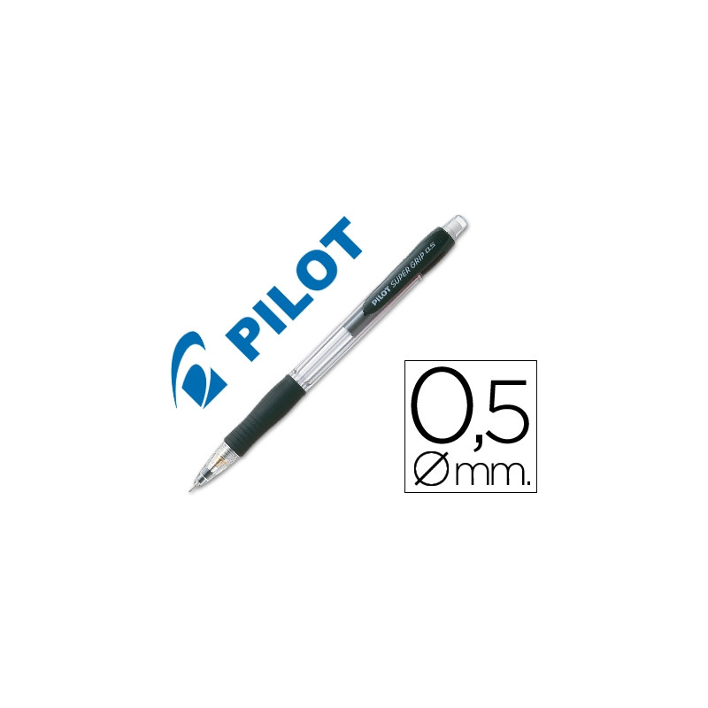 PORTAMINAS PILOT SUPER GRIP NEGRO 0,5 MM SUJECION DE CAUCHO