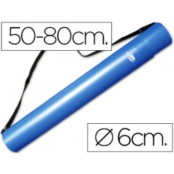 PORTAPLANOS PLASTICO LIDERPAPEL DIAMETRO 6 CM EXTENSIBLE HASTA 80 AZUL