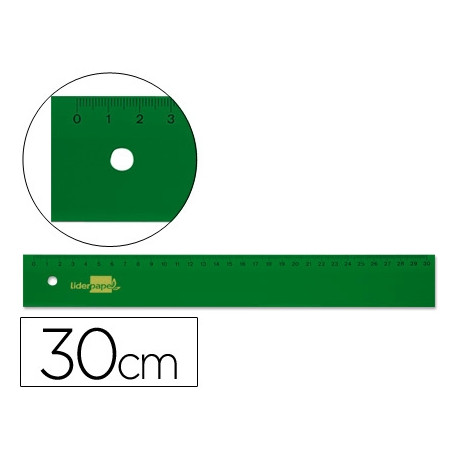 REGLA LIDERPAPEL 30 CM ACRILICO VERDE