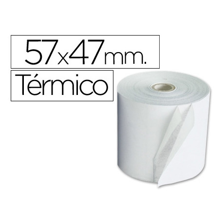 ROLLO SUMADORA TERMICO Q-CONNECT 57 MM ANCHO X 47MM DIAMETRO PARA MAQUINAS TARJETADE CREDITOS SIN BI