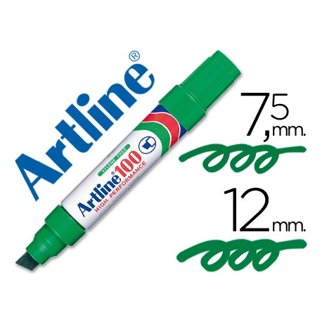 ROTULADOR ARTLINE MARCADOR PERMANENTE 100 VERDE -PUNTA BISELADA