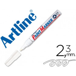 ROTULADOR ARTLINE MARCADOR PERMANENTE EK-400 XF BLANCO -PUNTA REDONDA 2.3 MM -METAL CAUCHO Y PLASTIC