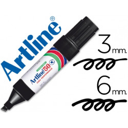 ROTULADOR ARTLINE MARCADOR PERMANENTE EK-50 NEGRO -PUNTA BISELADA 6 MM -PAPEL METAL Y CRISTAL