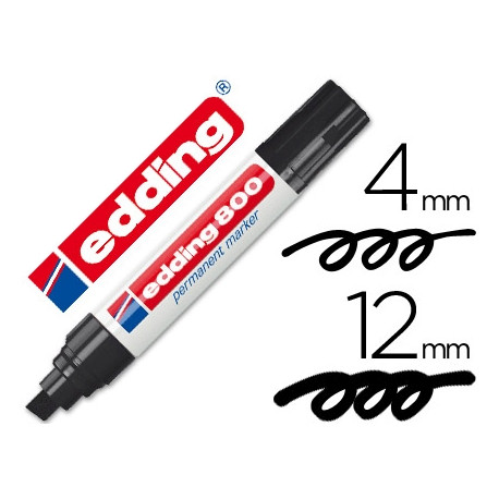 ROTULADOR EDDING MARCADOR PERMANENTE 800 NEGRO -PUNTA BISELADA 12 MM ROTULADOR EDDING MARCADOR PERMANENTE 800 NEGRO -PUNTA BISELADA 12 MM
