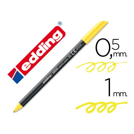 ROTULADOR EDDING PUNTA FIBRA 1200 AMARILLO NEON N.65 PUNTA DE FIBRA 0,5 MM ROTULADOR EDDING PUNTA FIBRA 1200 AMARILLO NEON N.65 PUNTA DE FIBRA 0,5 MM