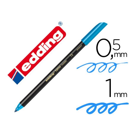 ROTULADOR EDDING PUNTA FIBRA 1200 AZUL CLARO N.10 -PUNTA REDONDA 0.5 MM