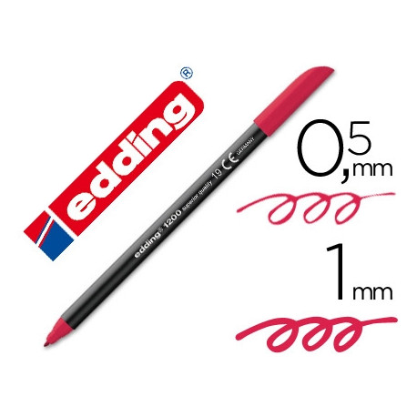 ROTULADOR EDDING PUNTA FIBRA 1200 CARMIN N. 19 -PUNTA REDONDA 0.5 MM