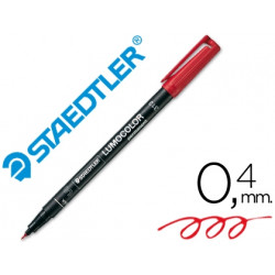 ROTULADOR STAEDTLER LUMOCOLOR RETROPROYECCION PUNTA DE FIBRAPERMANENTE 313-2 ROJO PUNTA SUPER FINA R