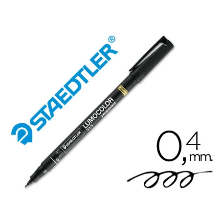 ROTULADOR STAEDTLER LUMOCOLOR RETROPROYECCION PUNTA DE FIBRAPERMANENTE 313-9 NEGRO PUNTA SUPER FINA 