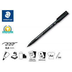 ROTULADOR STAEDTLER LUMOCOLOR RETROPROYECCION PUNTA DE FIBRAPERMANENTE 317-9 NEGRO PUNTA MEDIA REDON