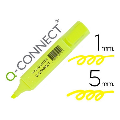 ROTULADOR Q-CONNECT FLUORESCENTE AMARILLO PUNTA BISELADA