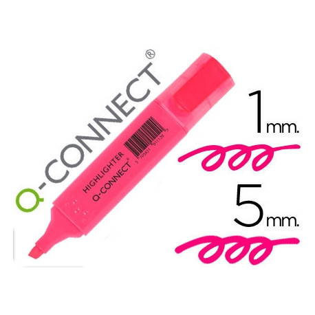 ROTULADOR Q-CONNECT FLUORESCENTE ROSA PUNTA BISELADA