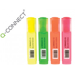 ROTULADOR Q-CONNECT FLUORESCENTE SURTIDO -BOLSA DE 4 ROTULADORES