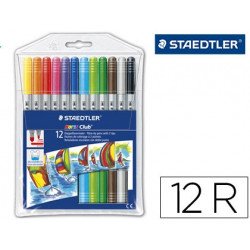 ROTULADOR STAEDTLER NORIS CLUB DOBLE PUNTA CAJA DE 12 COLORES SURTIDOS