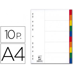 SEPARADOR Q-CONNECT PLASTICO JUEGO DE 10 SEPARADORES DIN A4 MULTITALADRO