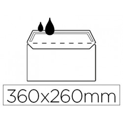 Sobre liderpapel n.16 blanco folio especial 260x360mm silicona caja de 250 unidades solapa recta.